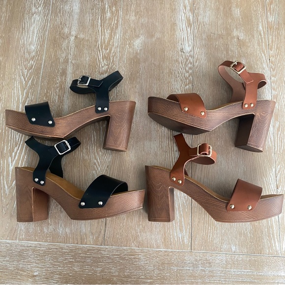 DIVA Lounge Shoes - Women’s Wild DIVA Lounge Black and Brown Platform Heels 2 pairs size 8